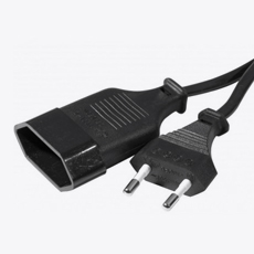 Rallonge secteur fiche bipolaire Noire - 1.80m