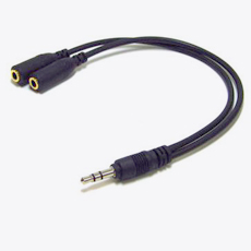 Doubleur adaptateur jack 3.5mm stéréo câble - 15cm